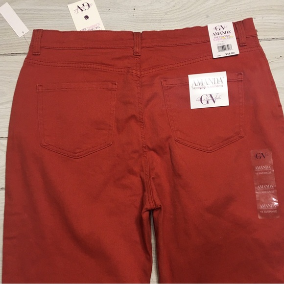 Gloria Vanderbilt Women's Amanda Jeans Red Sz 16 Average NWT - Picture 3 of 9